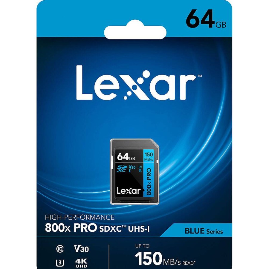 Lexar Lexar 64Gb 800X (150Mb/S) Uhs-I V30 Pro Blue Series Sdxc Memory Card | Memory Cards