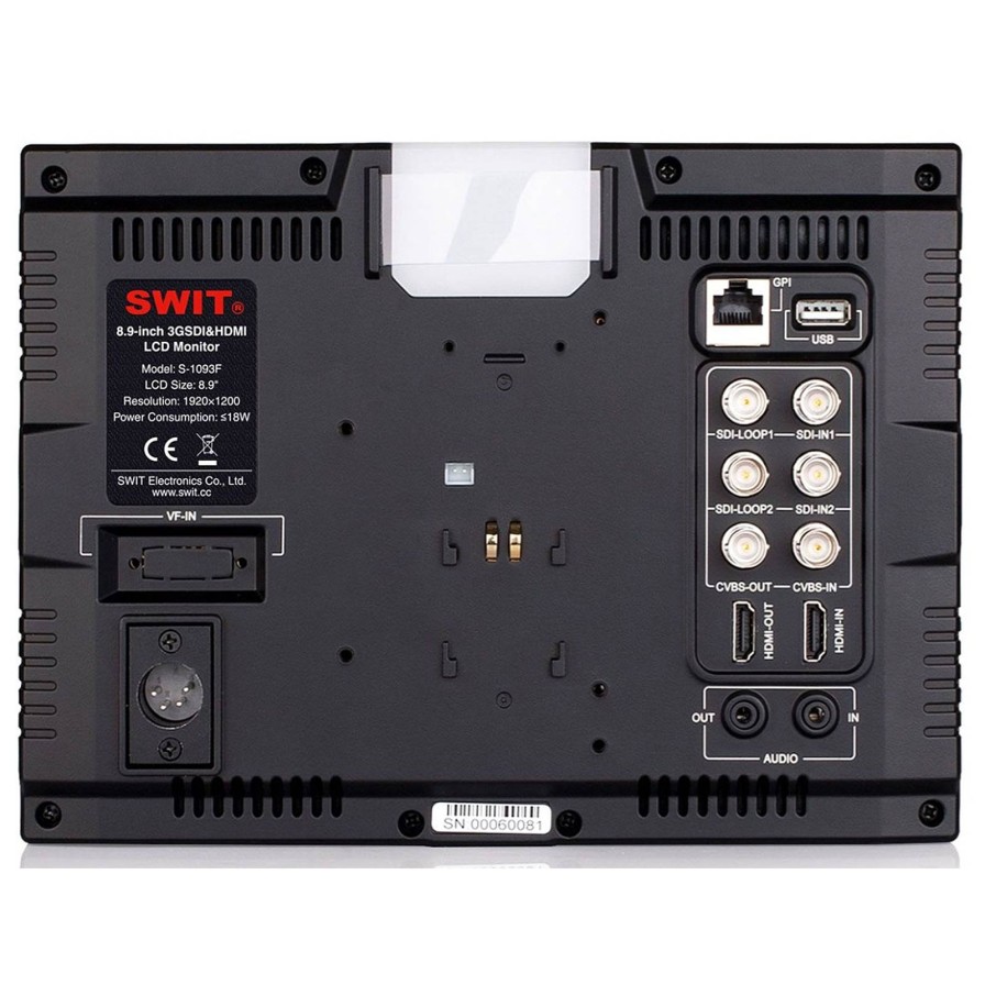 Swit Swit S-1093F - 9-Inch On Camera Lcd Monitor No Plate | Field Monitors And Recorders