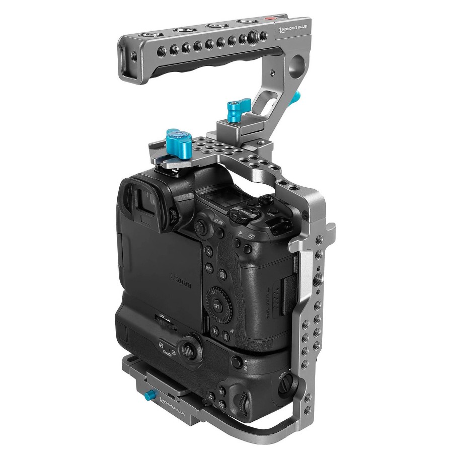 Kondor Blue Kondor Blue Canon R5/R6/R Battery Grip Cage Without Top Handle Space Gray | Shoulder Rigs, Cages & Baseplates