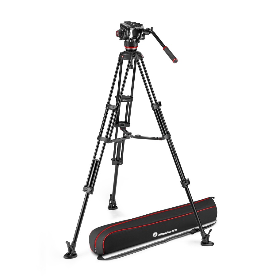 Manfrotto Manfrotto 504X Fluid Video Head With Aluminum Twin Leg Tripod Ms | Video Tripods