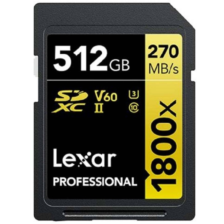 Lexar Lexar 512Gb Professional 1800X 270Mb/Sec Uhs-Ii V60 Sdxc Card | Memory Cards