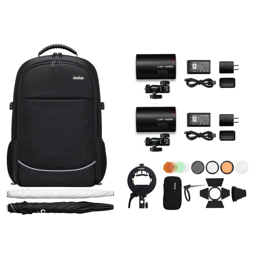 Godox Godox Ad100Pro Kit Dual Flash Backpack Kit | Flash Heads And Kits