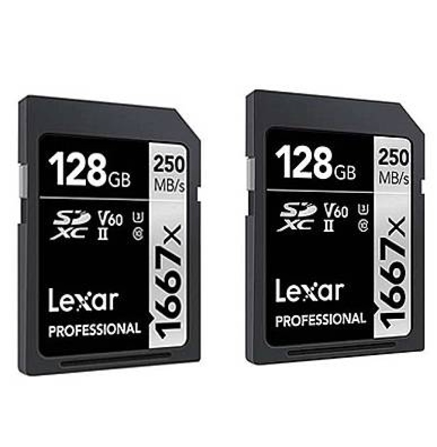 Lexar Lexar 128Gb Professional 1667X 250Mb/Sec Uhs-Ii V60 Sdxc Card - Twin Pack | Memory Cards