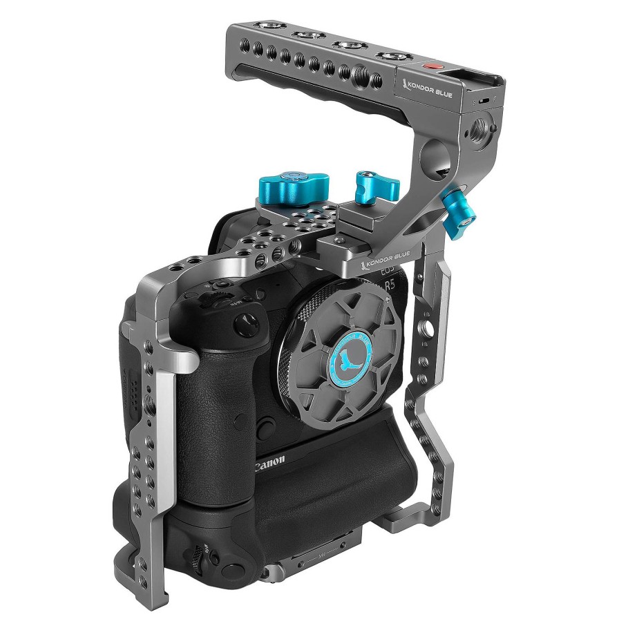 Kondor Blue Kondor Blue Canon R5/R6/R Battery Grip Cage Without Top Handle Space Gray | Shoulder Rigs, Cages & Baseplates