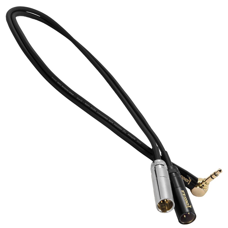 Kondor Blue Kondor Blue Dual Mini Xlr To 3.5Mm Stereo Splitter Right Angle For C70/6K Pro/Rode | Audio Accessories