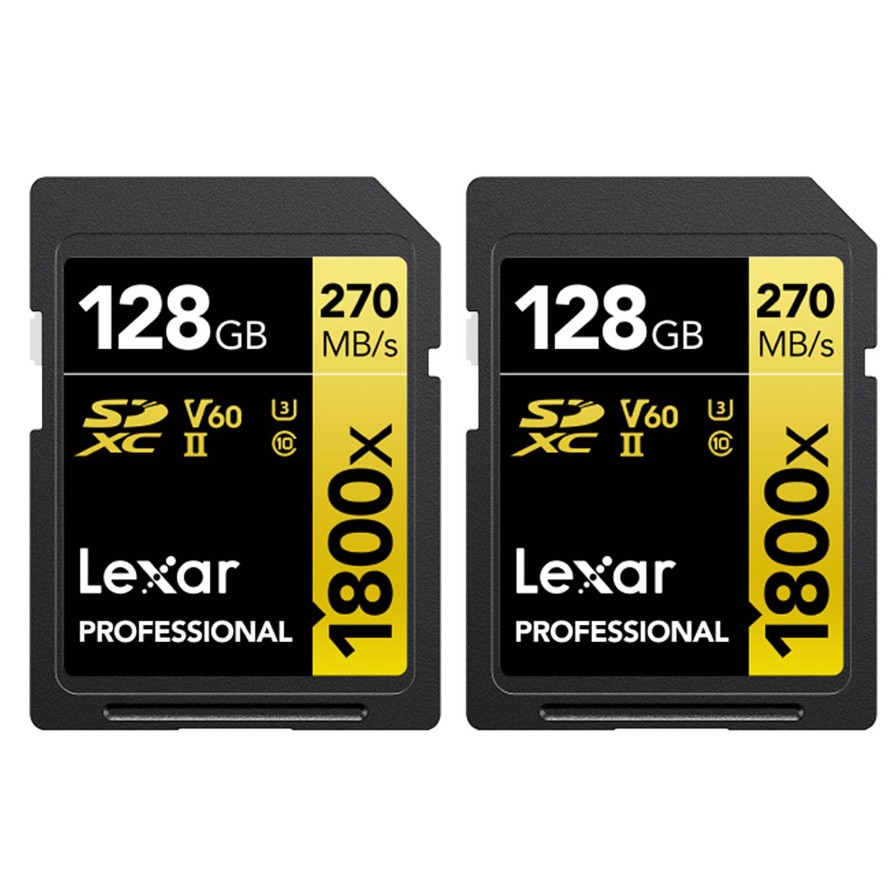 Lexar Lexar 128Gb Professional 1800X 270Mb/Sec Uhs-Ii V60 Sdxc Card - Twin Pack | Memory Cards